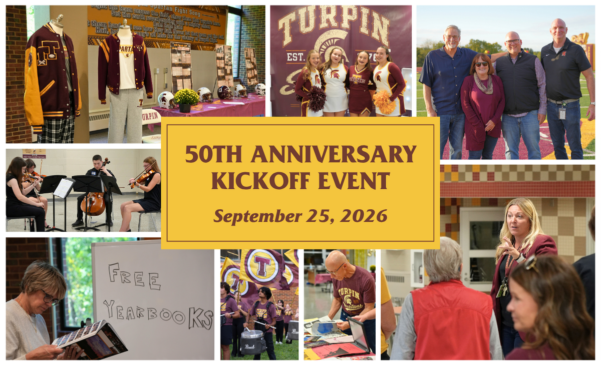 collage of photos from anniversary kickoff event with text: 50th anniversary kickoff event September 25, 2026"